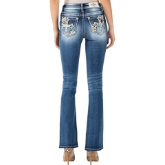 Miss Me Women's Mid Rise Embro...